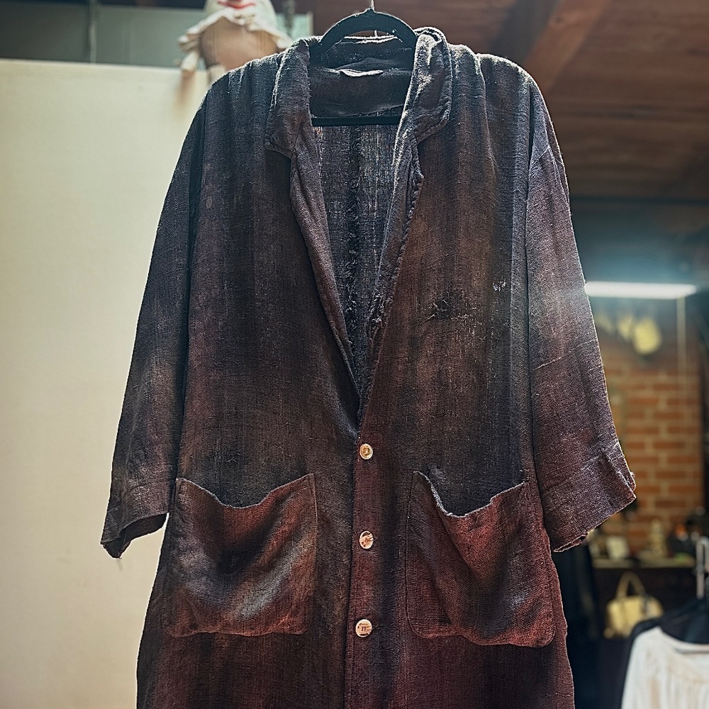 1920's Raw silk car coat